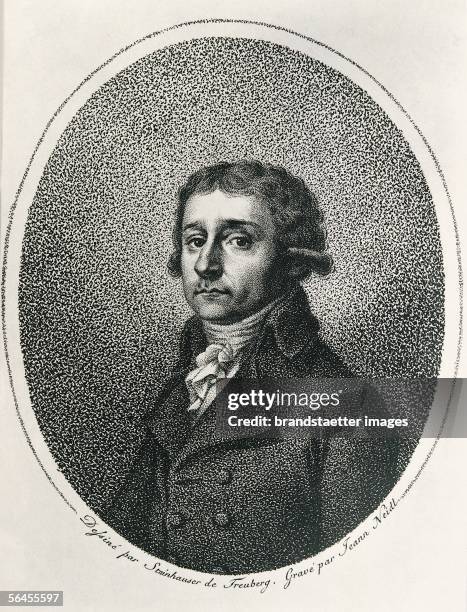 Antonio Salieri , Italian composter, court band master in Vienna, rival of W. A. Mozart, teacher of Ludwig van Beethoven and Franz Schubert. Etching...