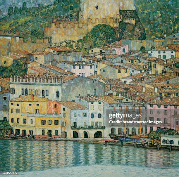Malcesine at the Gardasee. D186. Oil on Canvas by Gustav Klimt. 1913. Burnt at Castle Immendorf in 1945. [Malcesine am Gardasee. D186. Oel/Lwd. 1913....