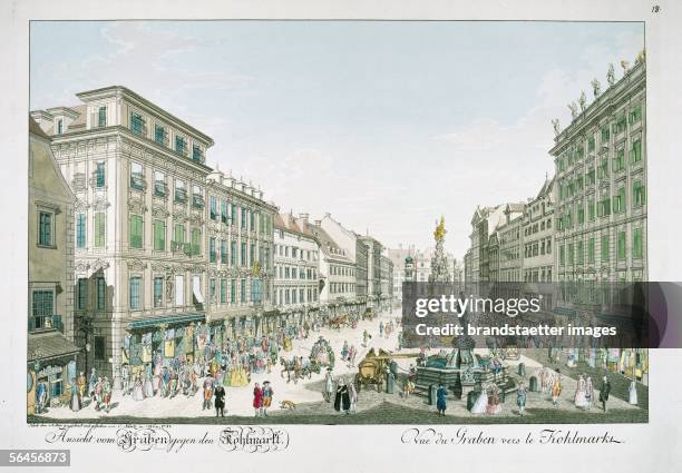Vienna: View from the Graben towards Kohlmarkt. In: Collection from Views of Vienna and its outskirts and some surrounding areas. Engraved by Karl...