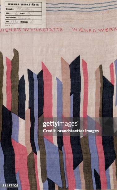 Fabric by the Wiener Werkstaette: "Phantom". 1924. Pattern with the label of the Wiener Werkstaette. [Wiener Werkstaette-Stoff "Phantom". 1924....