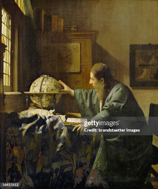 'The Astronomer' by Dutch painter Johannes Vermeer. Oil on canvas, 1668. 51,5 x 45,5 cm. RF 1983-28. [Der Astronom. Gemaelde. 1668]