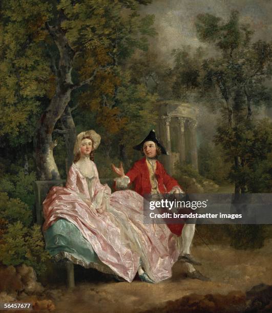 The artist and his wife Margaret in a park. Around 1746, the year of their wedding. Canvas, 73 x 68 cm. R.F. 1952-16. [Der Kuenstler und seine Frau...