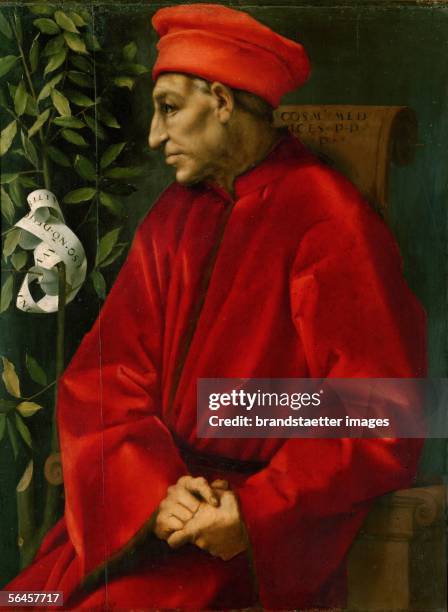 Cosimo de Medici the Elder, Pater Patriae, . By Pontormo . Oil on wood. 87 x 65 cm. Inv. 3574. [Cosimo de Medici der aeltere. Pater Patriae, . By...