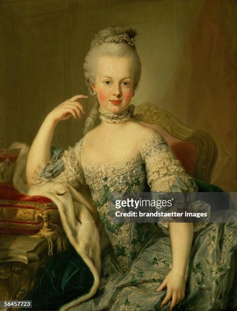 Archduchess Maria Josepha of Austria daughter of Francis I, Holy Roman Emperor and Maria Theresa of Austria, Holy Roman Empress . Painting by Martin...