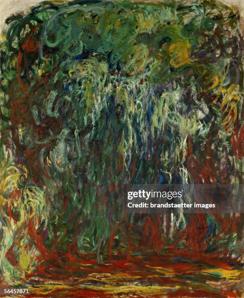 Weeping willow, Giverny. Painted in Monet's garden at Giverny, when the painter had almost gone blind. Oil on canvas, 120 x 100 cm....