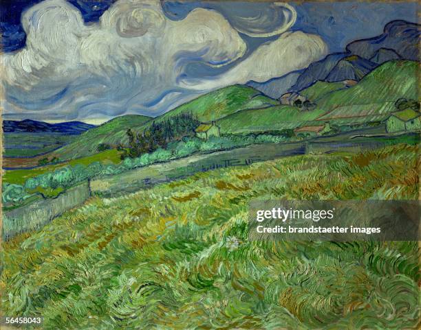 Wheatfield and mountains, June 1889. Canvas 5 x 88,5 cm. [Weizenfeld und Berge. 1889]