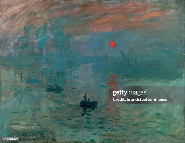 Impression, Soleil Levant . Oil on canvas, painted 1872 in Le Havre, France. Critics called Monet and his circle - at first ironically -...
