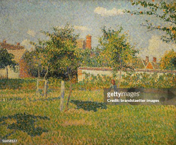 Soleil du matin, automne. Femme dans un verger dans Eragny. Morning sun, autumn. A woman in a orchard. Oil on canvas . 55 x 66 cm. R.F. 1937-46....