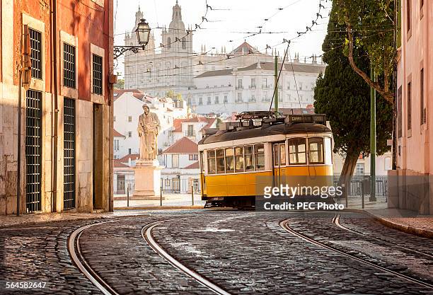 tramway in lisbon - lisbon stock pictures, royalty-free photos & images