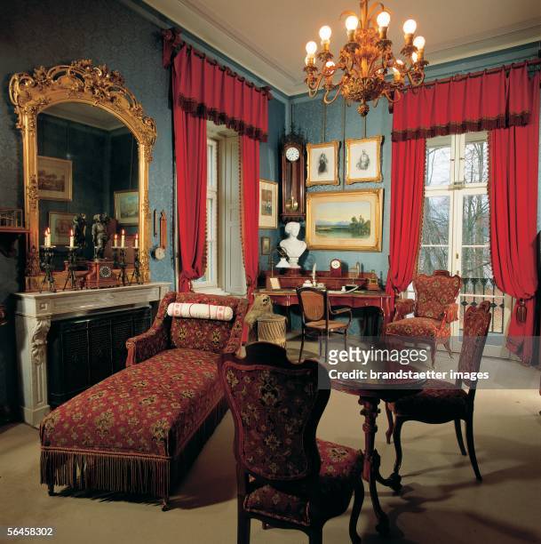 Bad Ischl: Imperial mansion, adapted for Emperor Franz Joseph I. And Empress Elisabeth from 1854-1865. The Emperor?s study with desk. [Bad Ischl:...