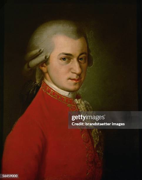 Wolfgang Amadeus Mozart. Posthumous portrait. Oil on canvas. 1819. [Wolfgang Amadeus Mozart. Posthumes Portrait. Oel/Lw. 1819.]