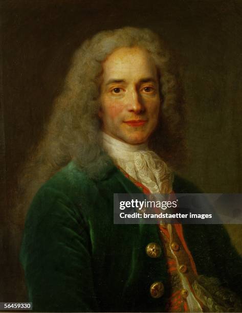 Voltaire , as a young man. Oil on canvas. Institut et Musee Voltaire, Geneva, Switzerland. [Francois-Marie Arouet Voltaire , als junger Mann. Oel/Lw....