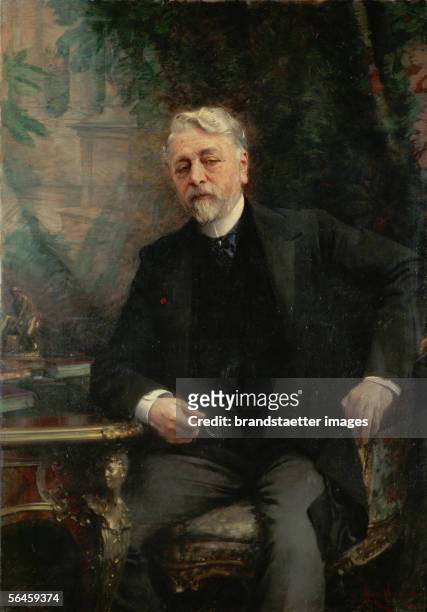 Gustave Eiffel ,engineer, built the Eiffel-tower in Paris. Canvas,1905. By Aime Morot. Musee National du Chateau, Versailles, France. [Gustave Eiffel...