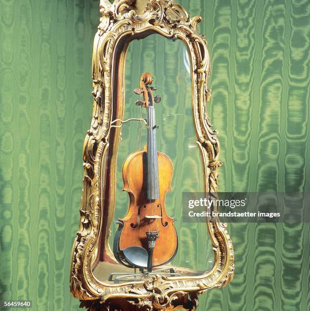 Violin of Johann Strauss, Son. Photography by Gerhard Trumler, 1990. [Geige von Johann Strauss Sohn. Photographie von Gerhard Trumler, 1990.]