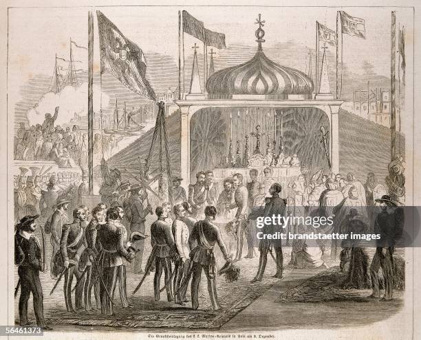 Laying of the foundation stone of the Austrian-Hungarian navy arsenal in Pola on the 9th of december 1856. Emperor Franz Joseph?s and Empress...