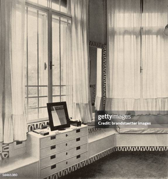 Dressing room - womens? room in Kolo Moser?s house at the Hohe Warte. Mapped in: German Art and Decoration I, p. Xx. Vienna. Photography. About 1902....