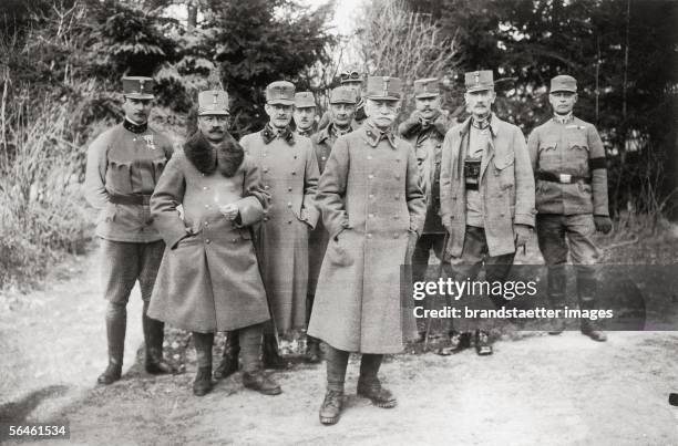 The Austrian general staff in the First World War, in the centre in the front Conrad von Hoetzendorf. Austria. Photograph. At 1915. [Der...