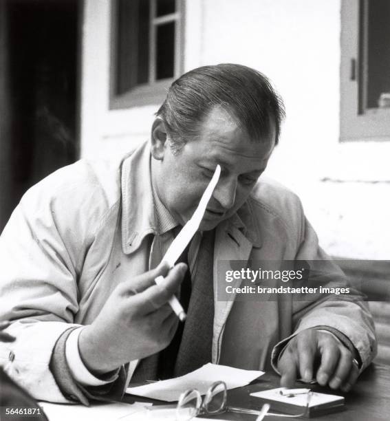 Austrian author Friedrich Torberg in Alpbach. Austria. Photogaphy. Around 1965. [Der Schriftsteller Friedrich Torberg in Alpbach. Oesterreich....