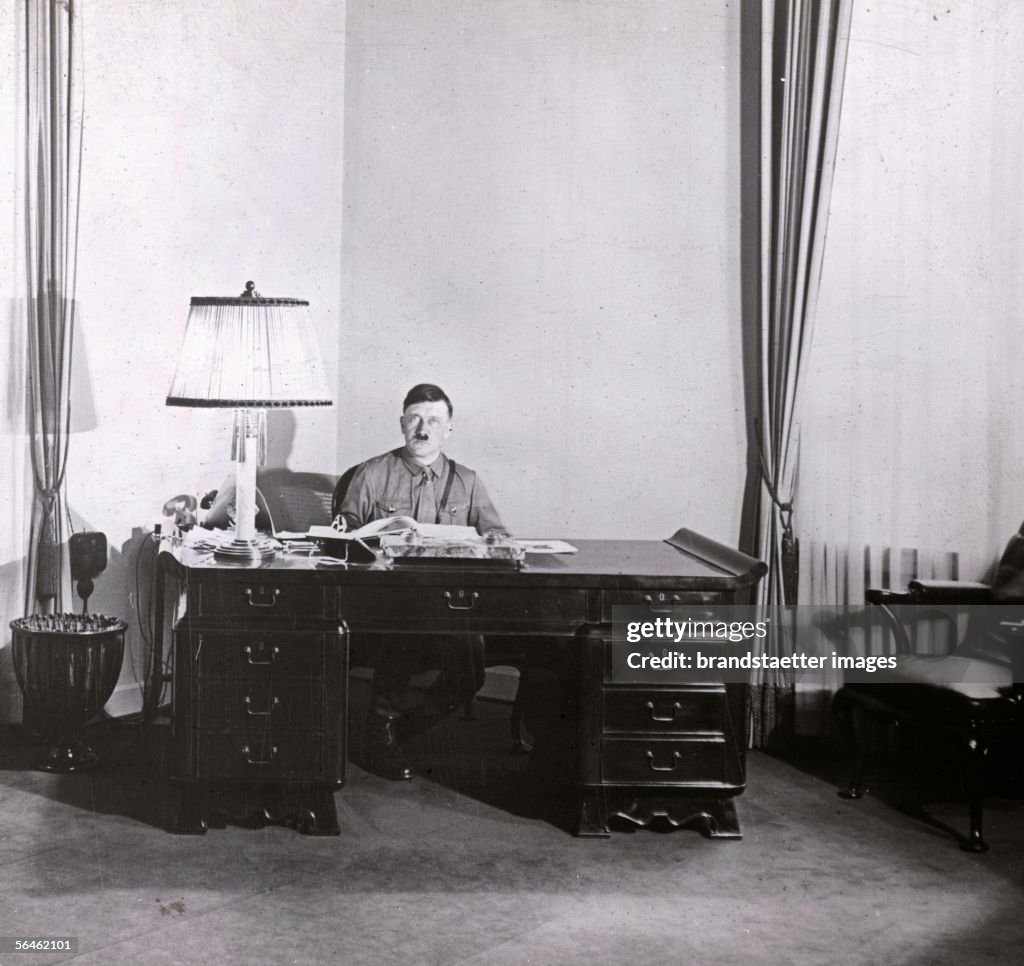 Adolf Hitler At His Desk In The brown House Germany Photography adolf-hitler-at-his-desk-in-the-brown-house-germany-photography