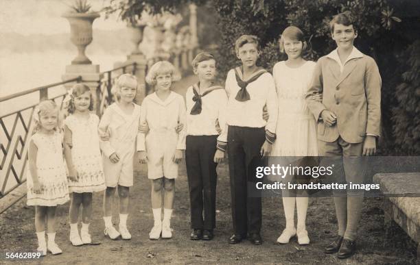 Portrait of Otto von Habsburg as a youth with his sisters and brothers. Austria, about 1930. [Der jugendliche Otto Habsburg und seine Geschwister im...