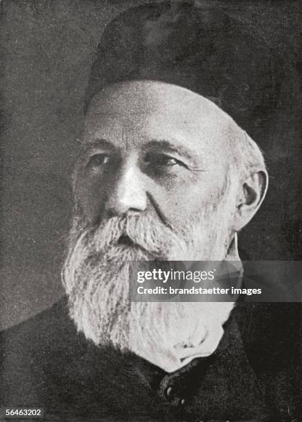 Henry Dunant, founder of the Red Cross. Photography. Around 1900. [Henry Dunant. Schweizer Philanthrop und Gruender des Roten Kreuzes. Photographie...