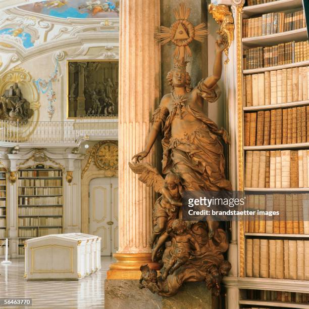 Admont, Styria: Benedictine monastery. Library, middle room. Heaven of the cyle The last four things. Joseph Stammel, 1760. Founded 1074. Photography...