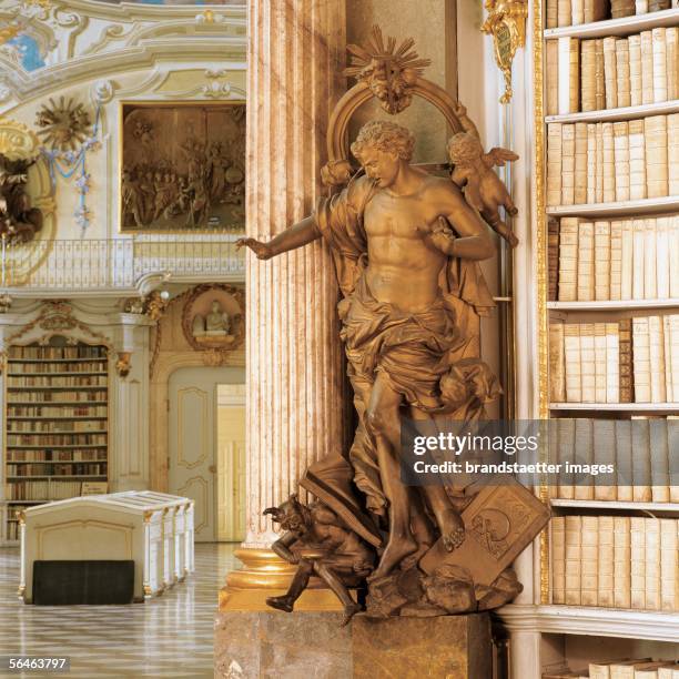 Admonst, Styria: Benedictine monastery.Llibrary hall, middle room. "Last Judgement" from the cycle "The Four Last Things" by Joseph Stammel. 1760....