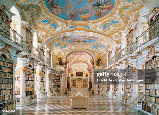 Admont, Styria: Benedictine monastery. Large ceremonial room of the monastery library. Founded 1074, build by J. G. Hayberger and J. Hueber....