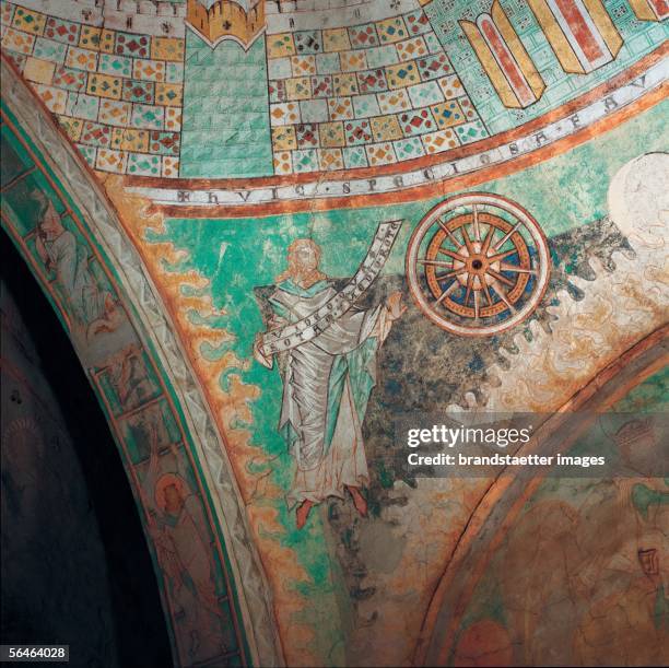 Gurk, Carinthia: Former Augustinian canon monastery. . Romanesque frescos in the minster, around 1280. The cathedral of Gurk is one of the most...