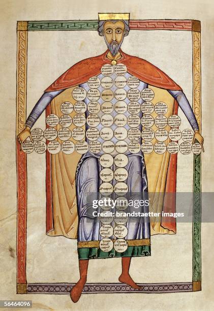 Admonst, St. Benedictine monastery . Monastery library. Codex 35, folio 296v, Decretum Gratiani, detail: arbor consanguinitatis, Austria or Germany....
