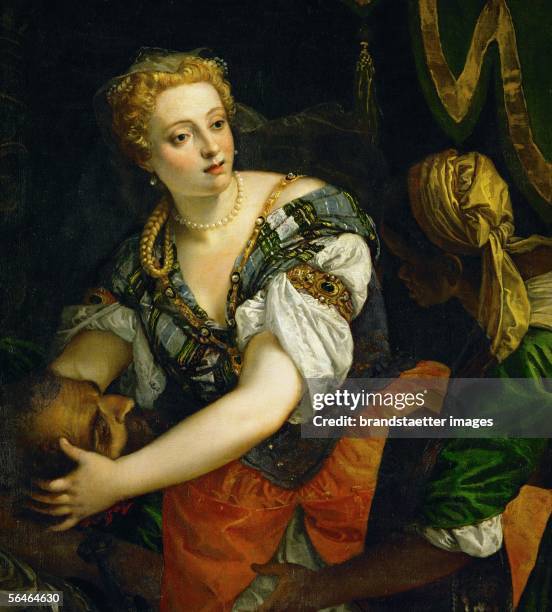 Judith with the Head of Holofernes. Oil on canvas 111 x 100.5 cm Inv. 34. Painting by Paolo Veronese. [Judith mit dem Kopf von Holofernes. Oel auf...