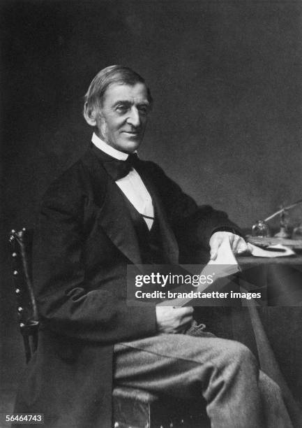 American poet and philosopher Ralph Waldo Emerson. Photography of Studio Elliot & Fry. Around 1870. [Der amerikanische Dichter und Philosoph Ralph...