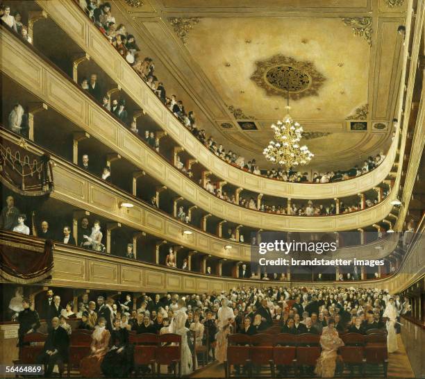 Auditorium in the "Altes Burgtheater", the old Court Theatre, which was replaced by a new building in 1888. By Gustav Klimt. Oil on Canvas. 20th...