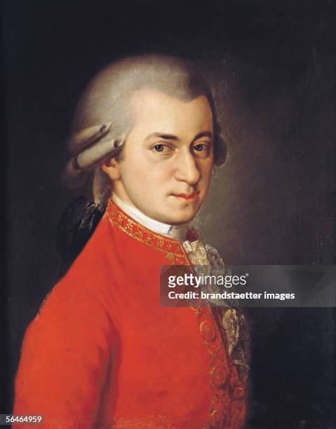 Wolfgang Amadeus Mozart. 1819. Canvas by Barbara Krafft . [Wolfgang Amadeus Mozart. 1819. Gemaelde von Barbara Krafft .]