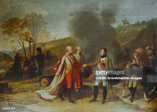 Interview between Franz II and Napoleon I after the Battle of Austerlitz, December 4,1805. Canvas from Antoine-Jean Gros . Musee National du Chateau,...