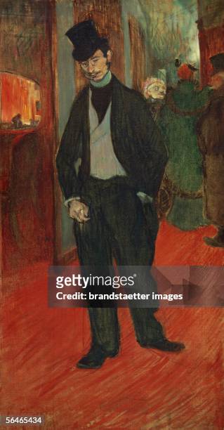 Doctor Gabriel Tapie de Celeyranin standing in the corridor of an thaeter. Oil on canvas. Around 1893-94 Musee Toulouse-Lautrec, Albi, France....