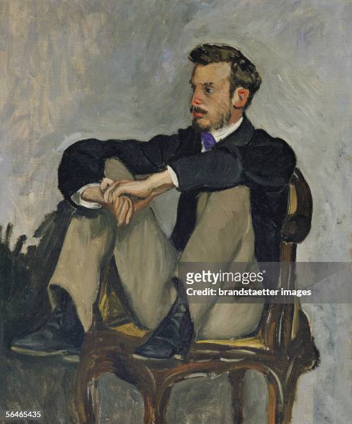 Pierre-Auguste Renoir , painter. Oil on canvas Musee d'Orsay, Paris, France. [Portrait des Malers Pierre-Auguste Renoir . Oel auf Leinwand. Um 1867....