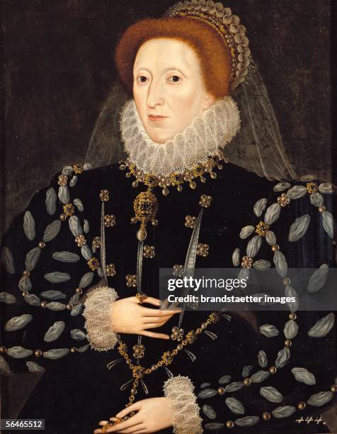 Queen Elisabeth I. . Around 1575. Painting by Nicholas Hilliard. [Koenigin Elisabeth I. Von England . Um 1575-1580. Gemaelde von Nicholas Hilliard]