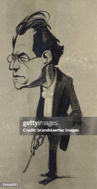 Caricature Gustav Mahler. Postcard. Around 1910. [Karikatur Gustav Mahler. Postkarte. Um 1910]