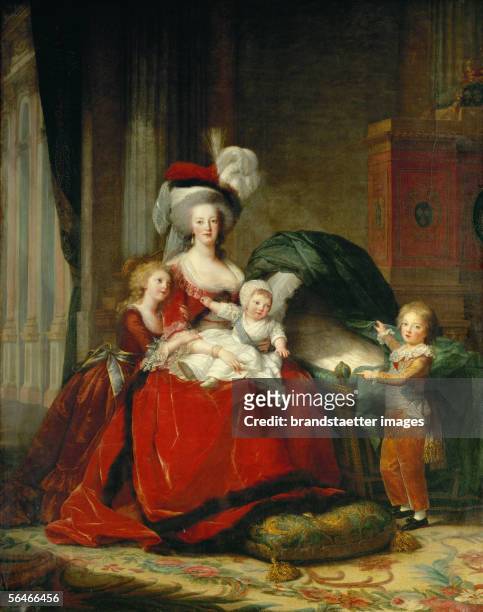 Queen Marie-Antoinette and her children by Elisabeth-Louise Vigee-Le Brun . Canvas,275 x 215 cm MV 4520. Musee National du Chateau, Versailles,...