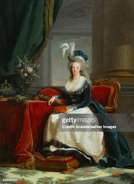 Queen Marie-Antoinette,1788. Portrait by Elisabeth-Louise Vigee-Le Brun . Musee National du Chateau, Versailles, France....