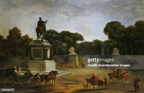 Entrance to the Tuileries seen from the Square Louis XV. Painting by Jean Baptiste Leprince . 1775. [Einfahrt zu den Tuileries, Blick vom Platz Louis...