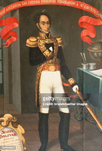 Simon Bolivar , South American revolutionary leader. Painting by Jose Gil de Castro. 19th centtury. [Simon Bolivar , suedamerikanischer...