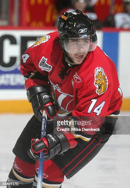 Alexandre Picard-Hooper of the Baie-Comeau Drakkar in action against the Halifax Mooseheads during the game at the Halifax Metro Centre on November...