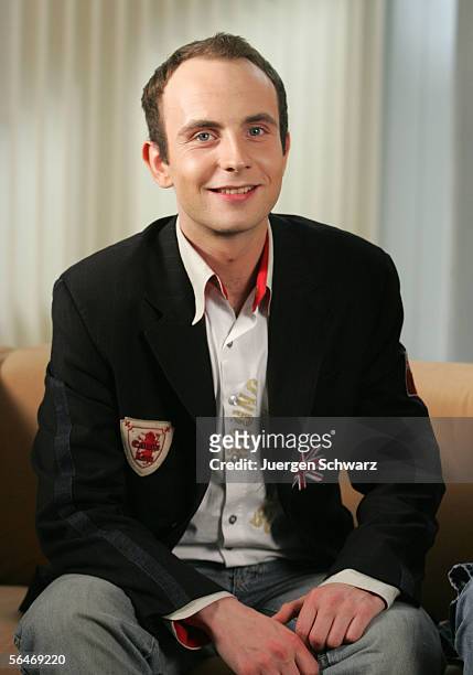 Actor Michael Krabbe poses for a photo on the set of the new television comedy series "Paare" on December 19, 2005 in Cologne, Germany. Krabbe plays...