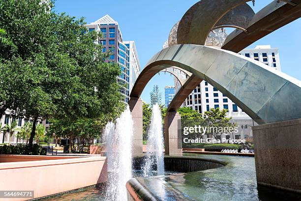 orlando florida, fountain and architecture view - downtown orlando stock pictures, royalty-free photos & images