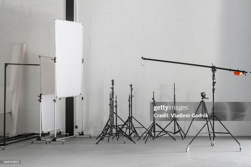 Photographic equipment in photography studio