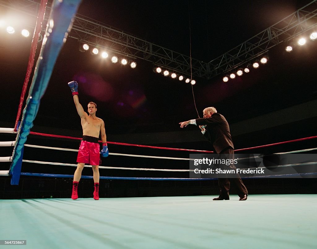 Boxer Being Introduced by Ring Announcer