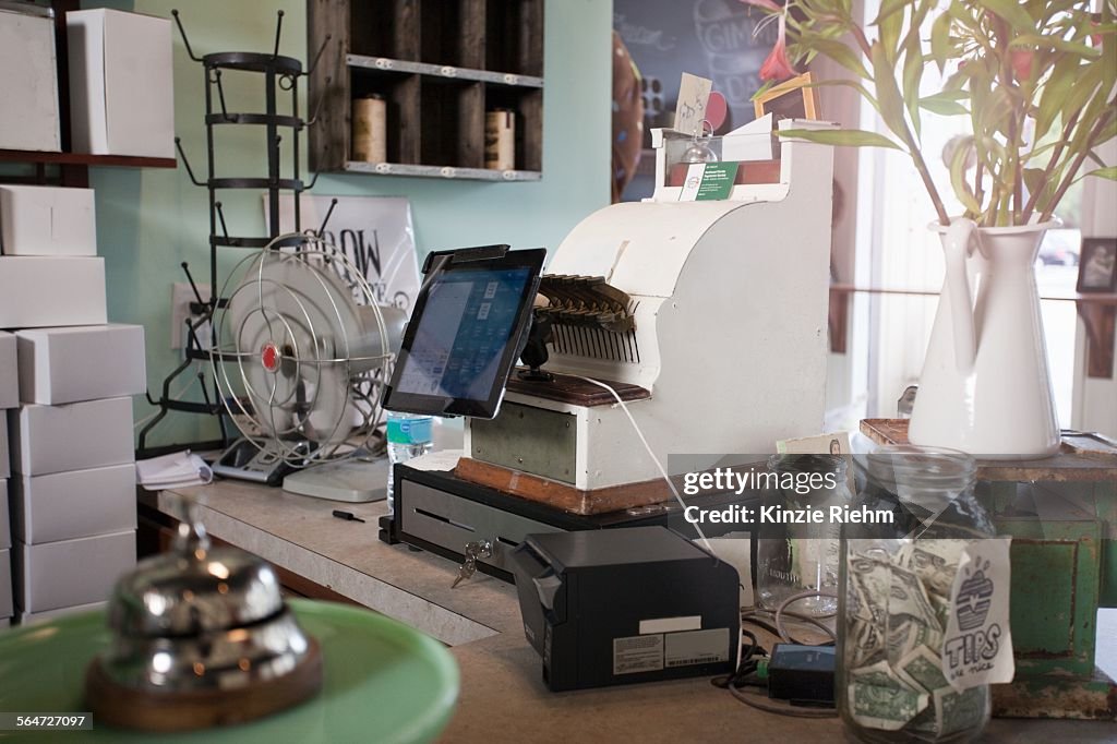 Service counter at bakery