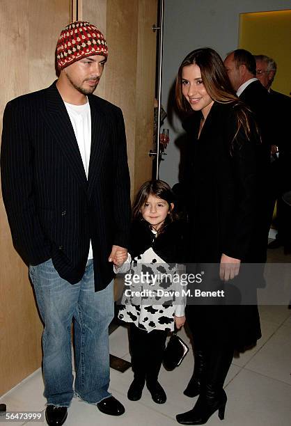 Stuart Zender and Melanie Blatt with Lilyella Zender attend the party prior to the English National Ballet's press night performance of The...